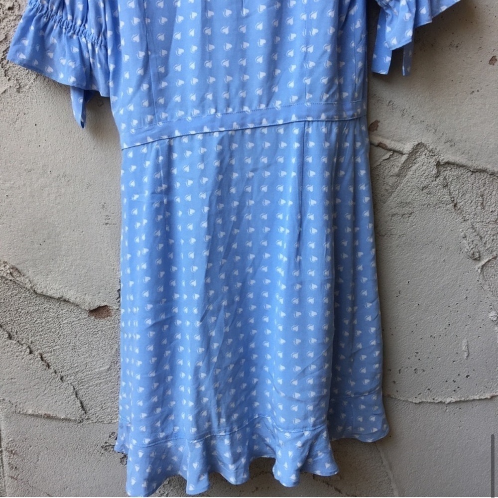 For Love & Lemons Sweetheart Wrap Mini Dress Periwinkle Size S - Picture 3 of 12